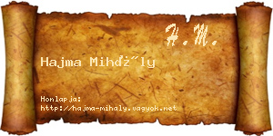 Hajma Mihály névjegykártya