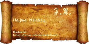 Hajma Mihály névjegykártya
